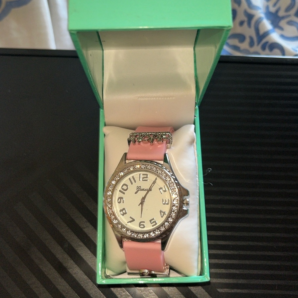 Geneva silicone pink watch